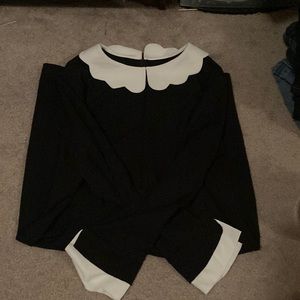 black and white long dress